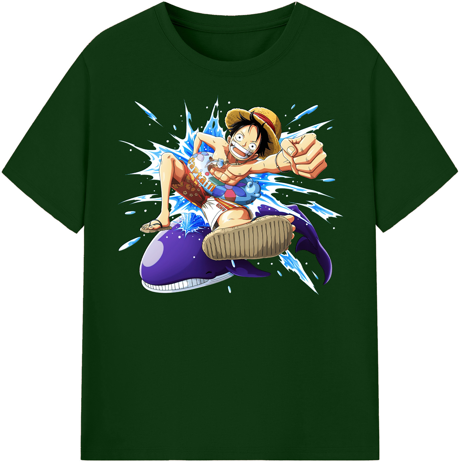 ワンピース モンキー・D・ルフィ ONE PIECE Monkey D. Luffy 綿100％半袖Tシャツ（フロントプリント）